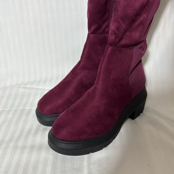 Charlotte Russe OVER THE KNEE BOOTS - BURGUNDY Women's Size 9 NWT - Picture 7 of 9